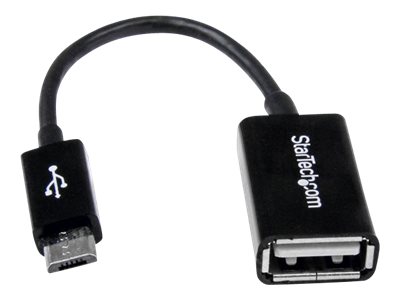 Cable Adaptador Micro USB a USB OTG 12cm - Negro