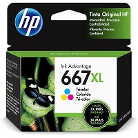 Cartucho de Tinta HP 667XL Tricolor Original