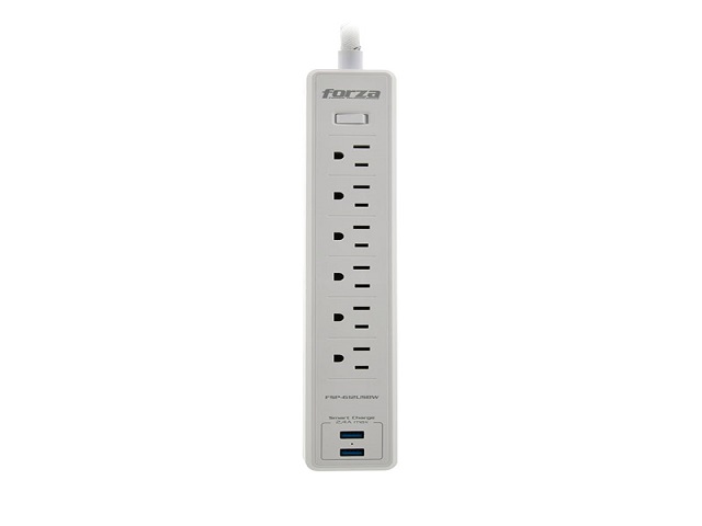 Protector de Sobretensión 1200J/1540W con 5 Conectores Universales y USB/120V