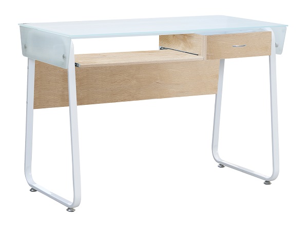 Escritorio de computadora con elegante tope de vidrio