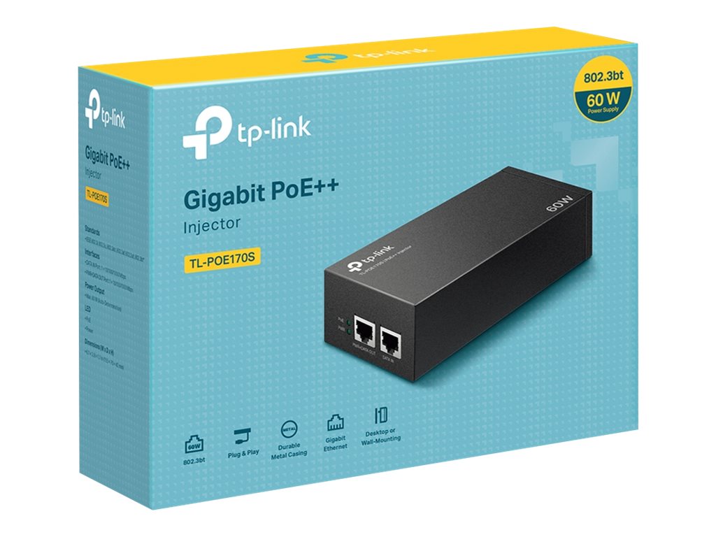 TP-Link TL-POE170S V1 - Inyector de corriente - 60W - Negro