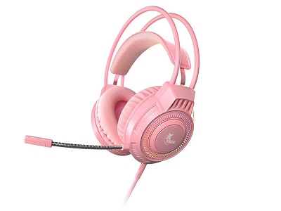 Auriculares Xtech XTH-564 para Consolas de Juegos y Computadoras - Con Cable - Conexión 3.5mm+USB - Color Rosa
