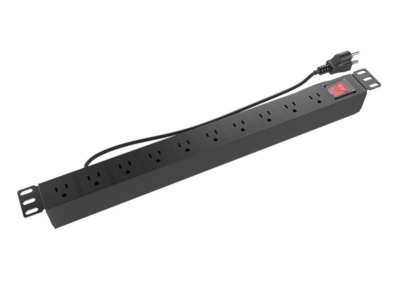 Unidad de Distribución de Energía en Rack - AC 110-125 V - 9 Tomas de Corriente