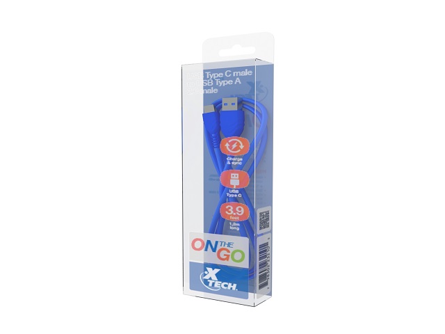 Cable USB Tipo C a USB 2.0 A - Marca: Xtech, Fabricante: Accvent, Conector Izquierdo: USB Tipo A de 4 clavijas, Longitud: 1.2 m.