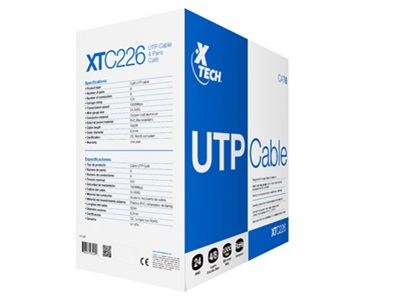 Cable de Red Xtech CAT6 UTP 24 AWG - 305 m - Gris