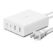 Adaptador de corriente Belkin GaN 108W - Fast Charge, PD 3.0 - 4 conectores (2 x USB, 2 USB-C) - blanco
