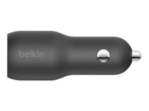 Belkin Dual Car Charger - Adaptador de corriente para coche - 37W - PD 3.0 - 2 salidas (USB, USB-C 24 pines)